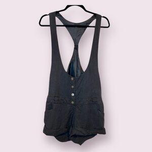 Dolce Vita Overall Shorts Romper Shortalls Buckle Back Black Size Medium